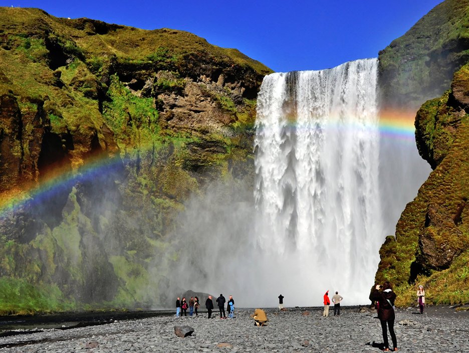 Waterfalls, nature and geothermal landscapes.